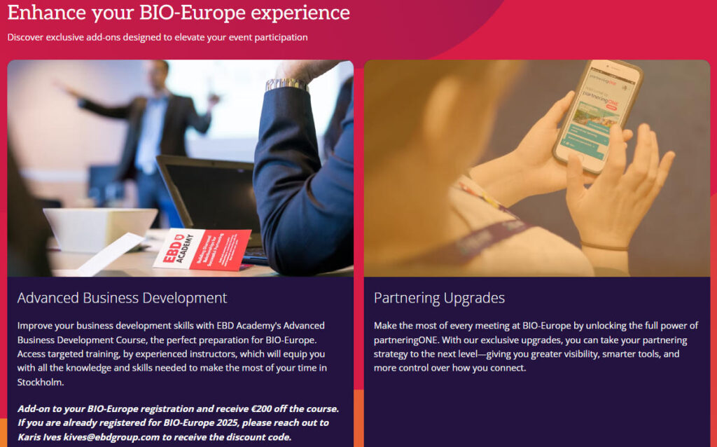 Enhance your BIO-Europe experience