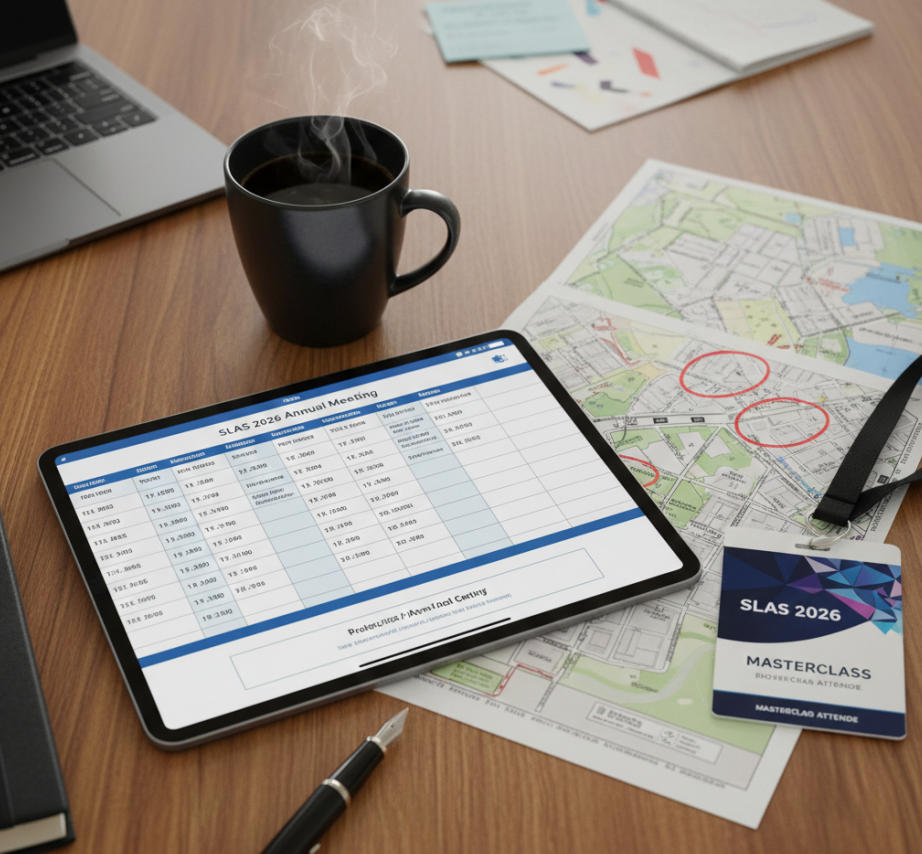 Strategic conference planning with digital schedule and Boston event map