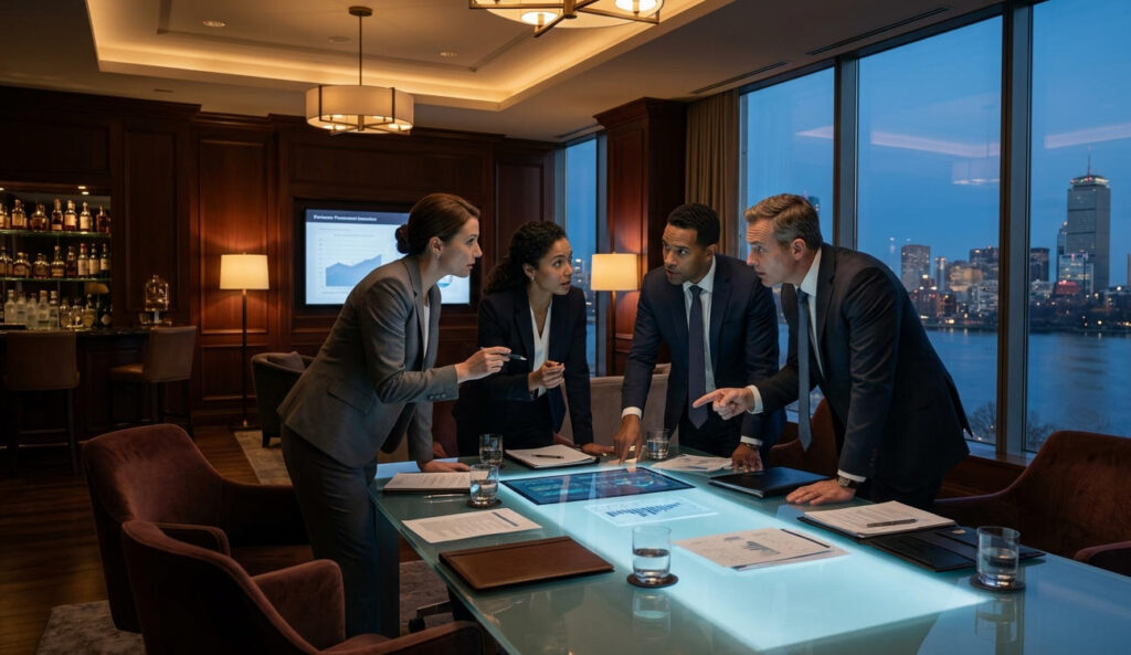 Boston Biotech Executives in Private Boardroom