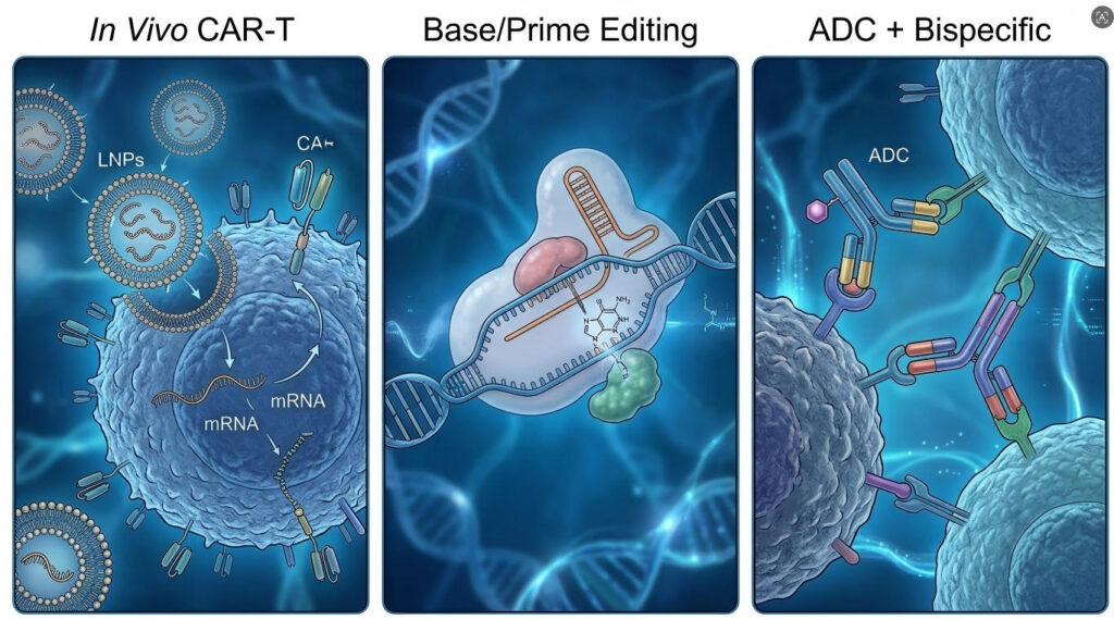 Three core hematology technology tracks at bio 2026 and EHA 2026: in vivo CAR-T, base editing, and ADC combination therapies