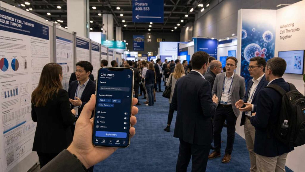 Biotech events Lisbon 2026 CRS conference attendee practical guide smartphone app poster session networking strategy