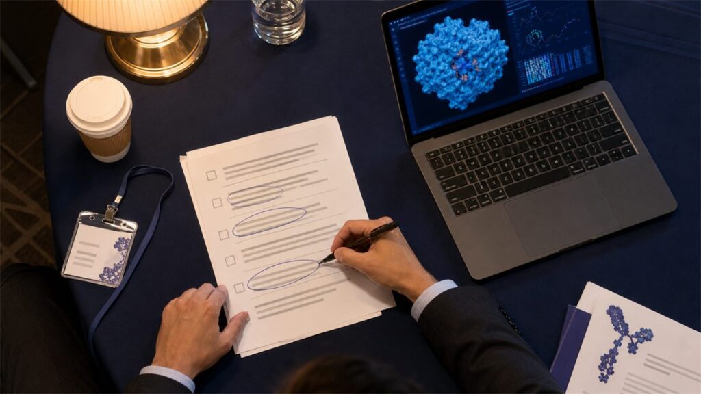 Q&A checklist for evaluating AI vendors at biological conference