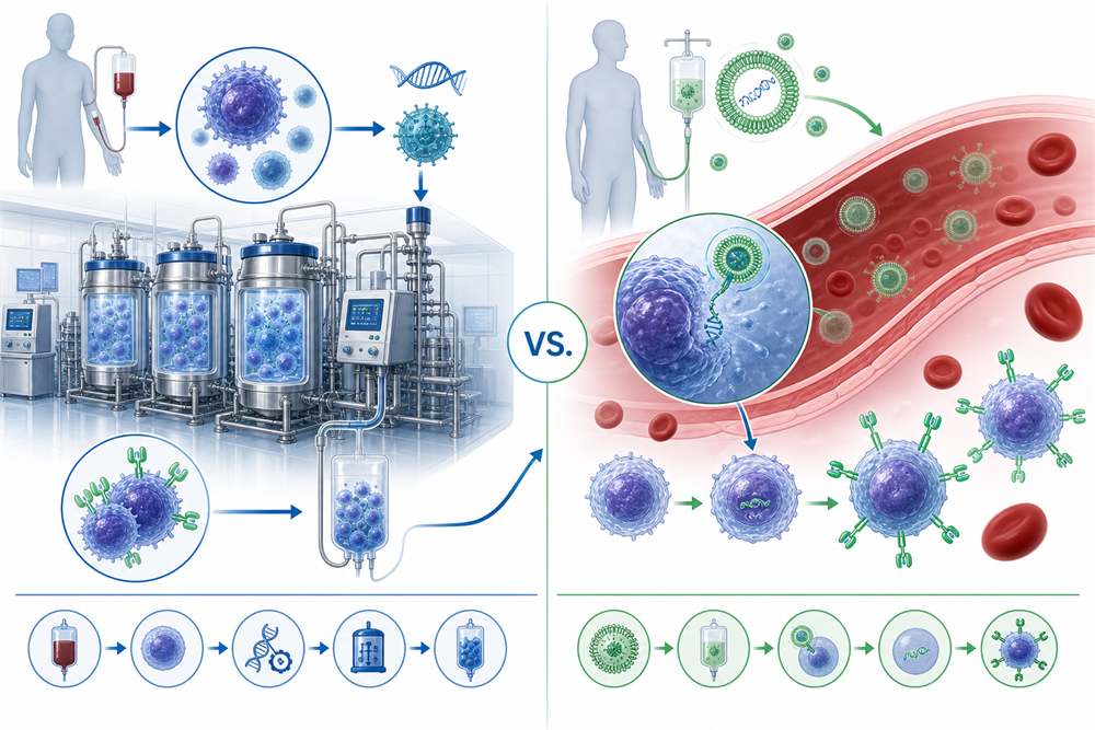 biotech 2026 in vivo CAR-T delivery systems transforming cell therapy manufacturing